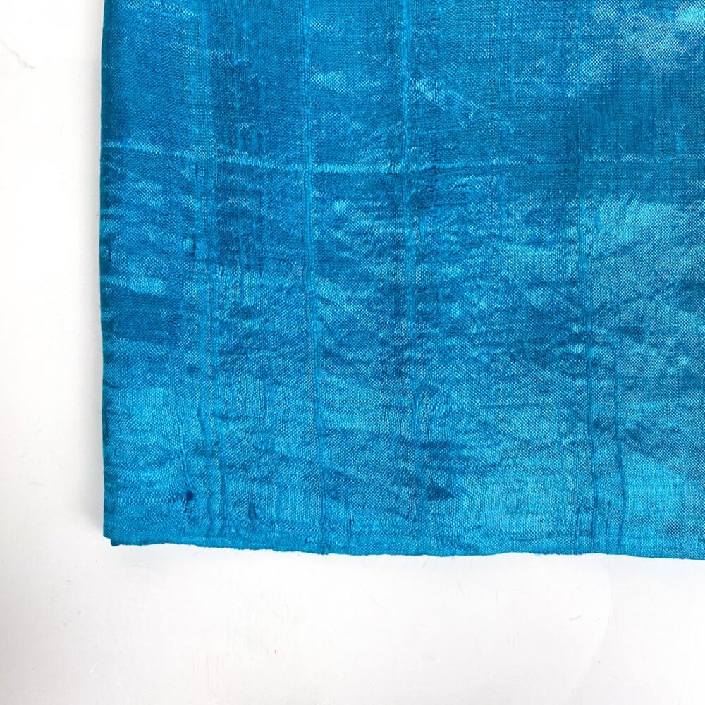 Teal Scarf 100% Silk Rectangle Fringe Scarf - Picture 2 of 5